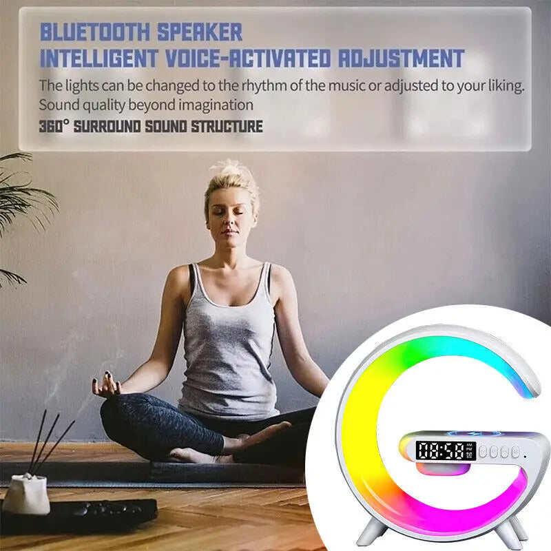 Smart G Lamp Bluetooth Speaker Wireless Charger RGB Alarm Clock Night Light 2025 - Your Gift Ideas