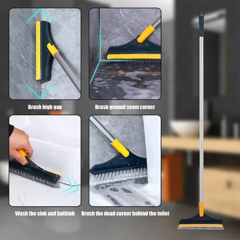 Household Cleaning Brush Floor Scrub Bathroom Cleaning Tools Silicone Scraper Toilet Brush Rotary Brush for Cleaning Tile Tools
