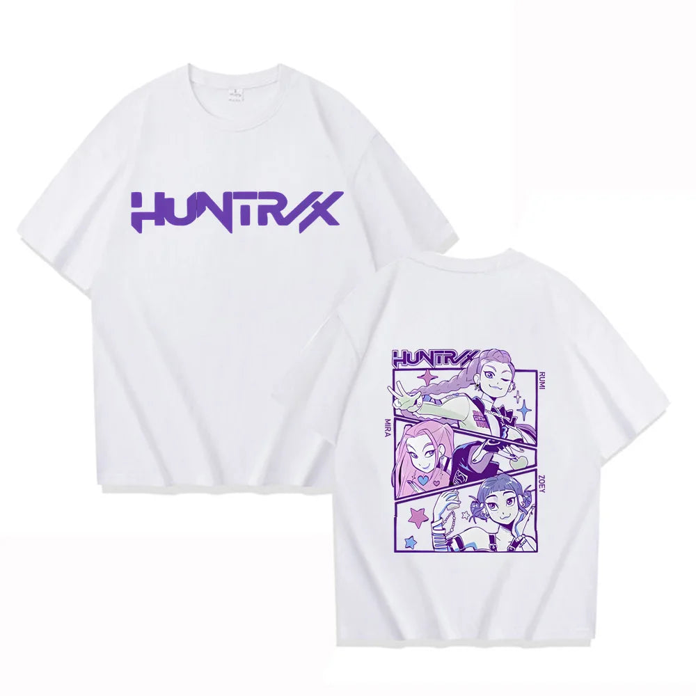 KPop Demon Hunters Huntrix Tees High Quality Cotton Short Sleeve Tshirts Women Men Clothing Streetwear Graphic Print T-shirts
