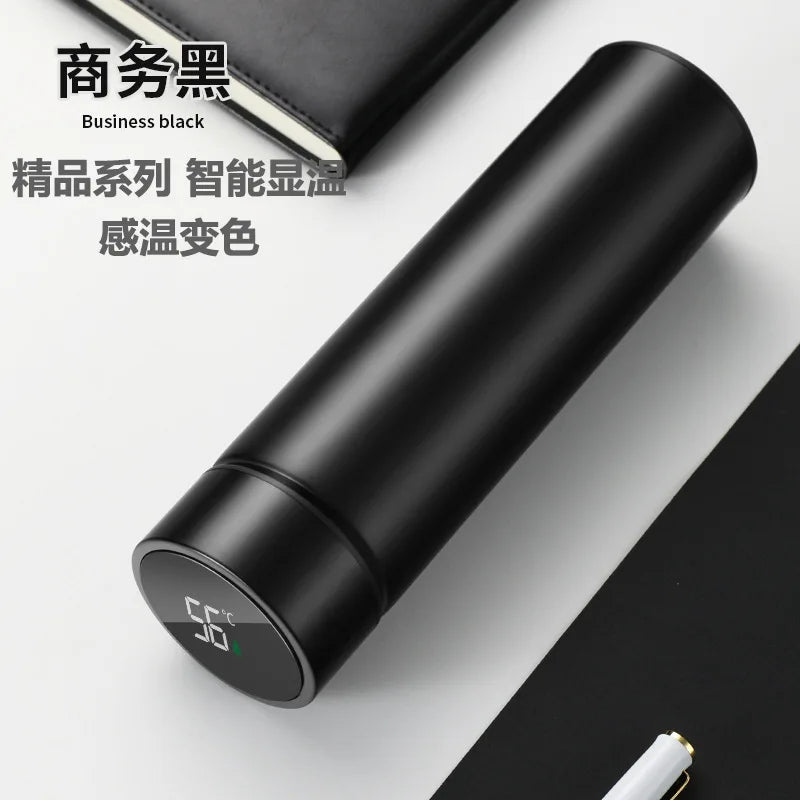 Temperature Display Insulated Vacuum Flask Replaceable Battery Thermos Cup Double Wall Steel Water Bottle Sports Thermos Bottle