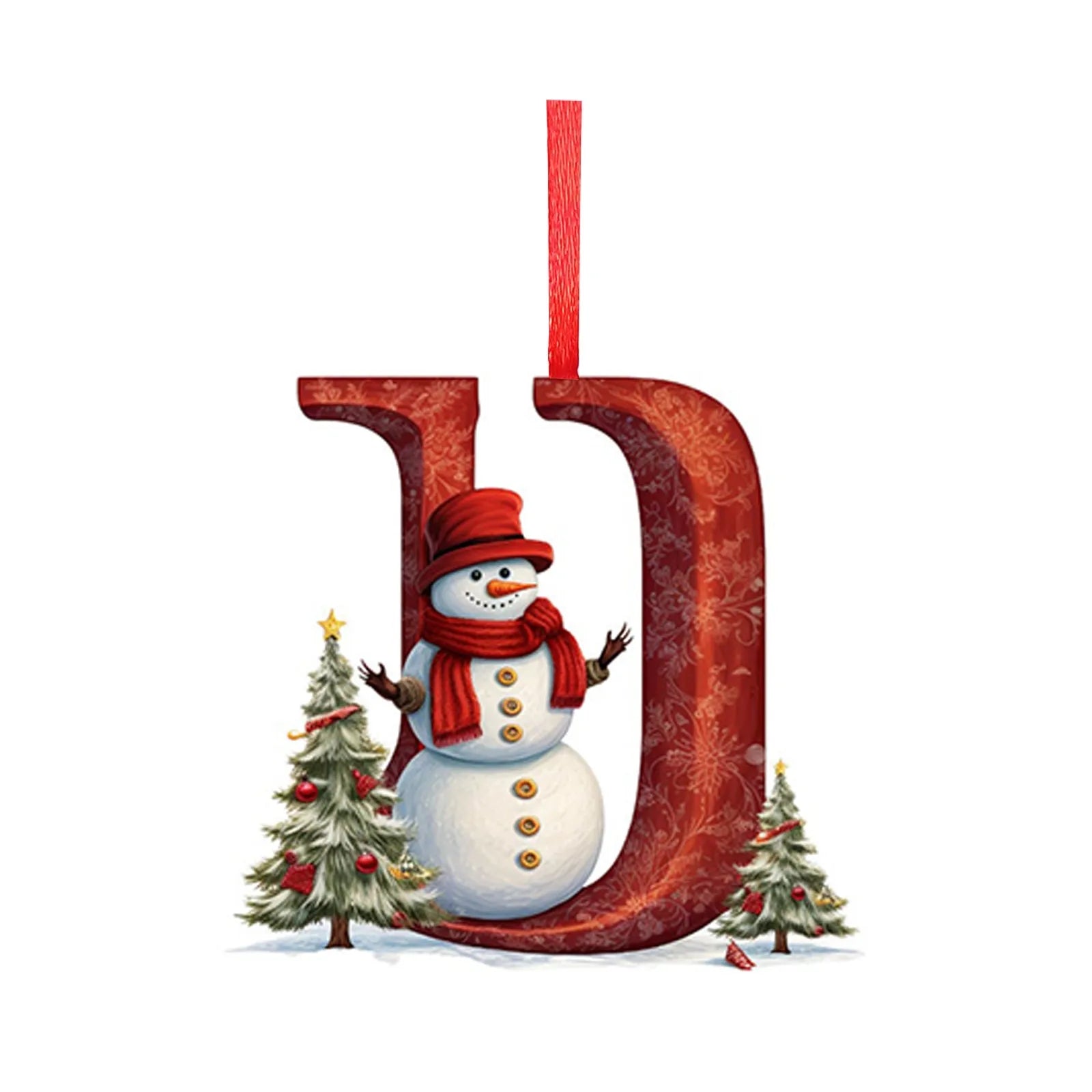 New Christmas Tree Decoration 2D Letter Pendant Acrylic 26 Letter Pendant Hanging Christmas Tree Ornament Accessories navidad - YourGiftIdeasUK