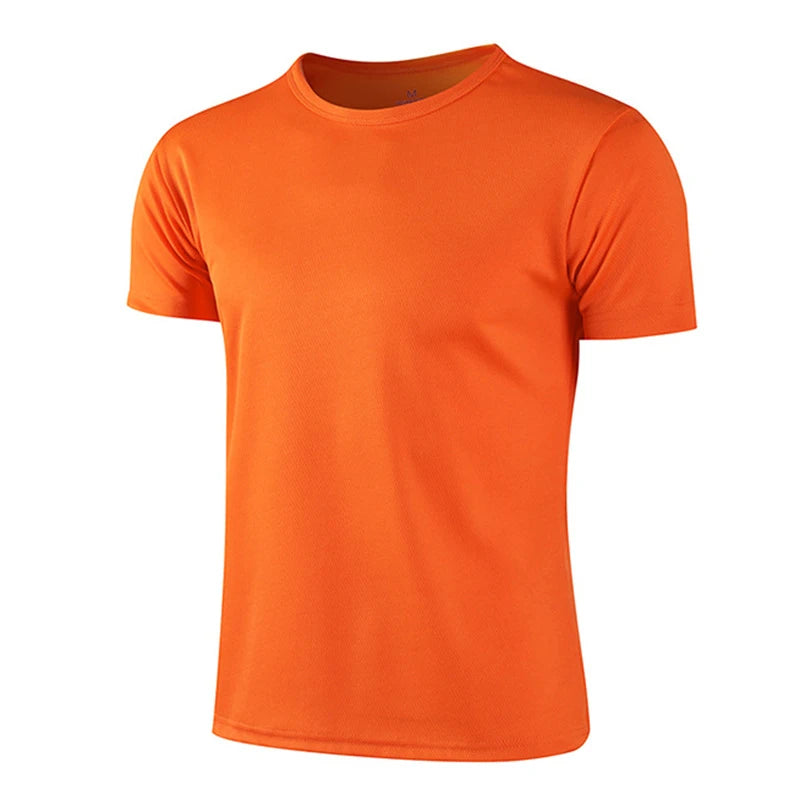 Men Short Sleeve Top Oversized White T-Shirt Man Casual Soild Shirt Quick Drying Gym Basketball t Shirts Soccer Tees Man Clothes