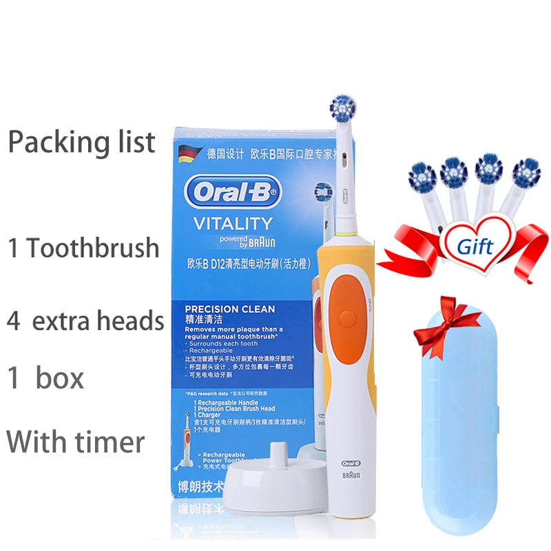 Oral B Electric Toothbrush Adult Rotation Clean Teeth Charging Tooth Brush 3D Whiten Teeth Oral Care Brush With Gift Brush Heads - Your Gift Ideas