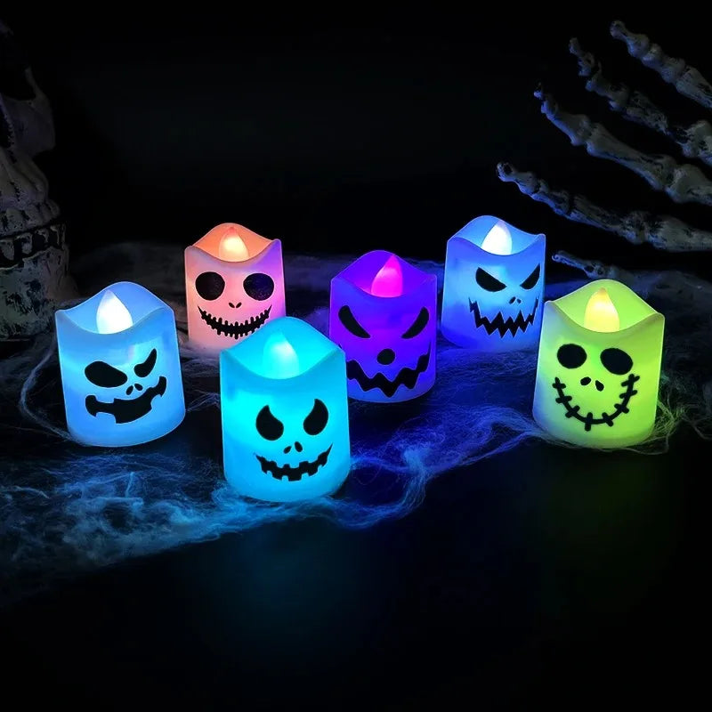 6pcs Halloween Led Ghost Pumpkin Candle Light - YourGiftIdeasUK