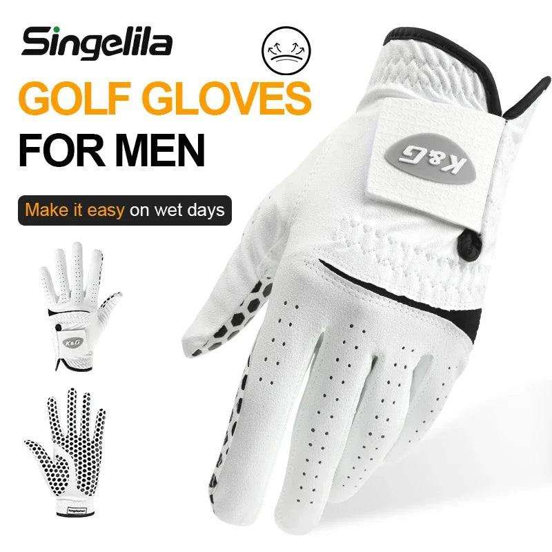 Pack 1 Person Golf Gloves Men's Left Hand Soft Breathable Pure Sheepskin Non-slip Pellet Golf Gloves Golf Men 22/23/24/25/26