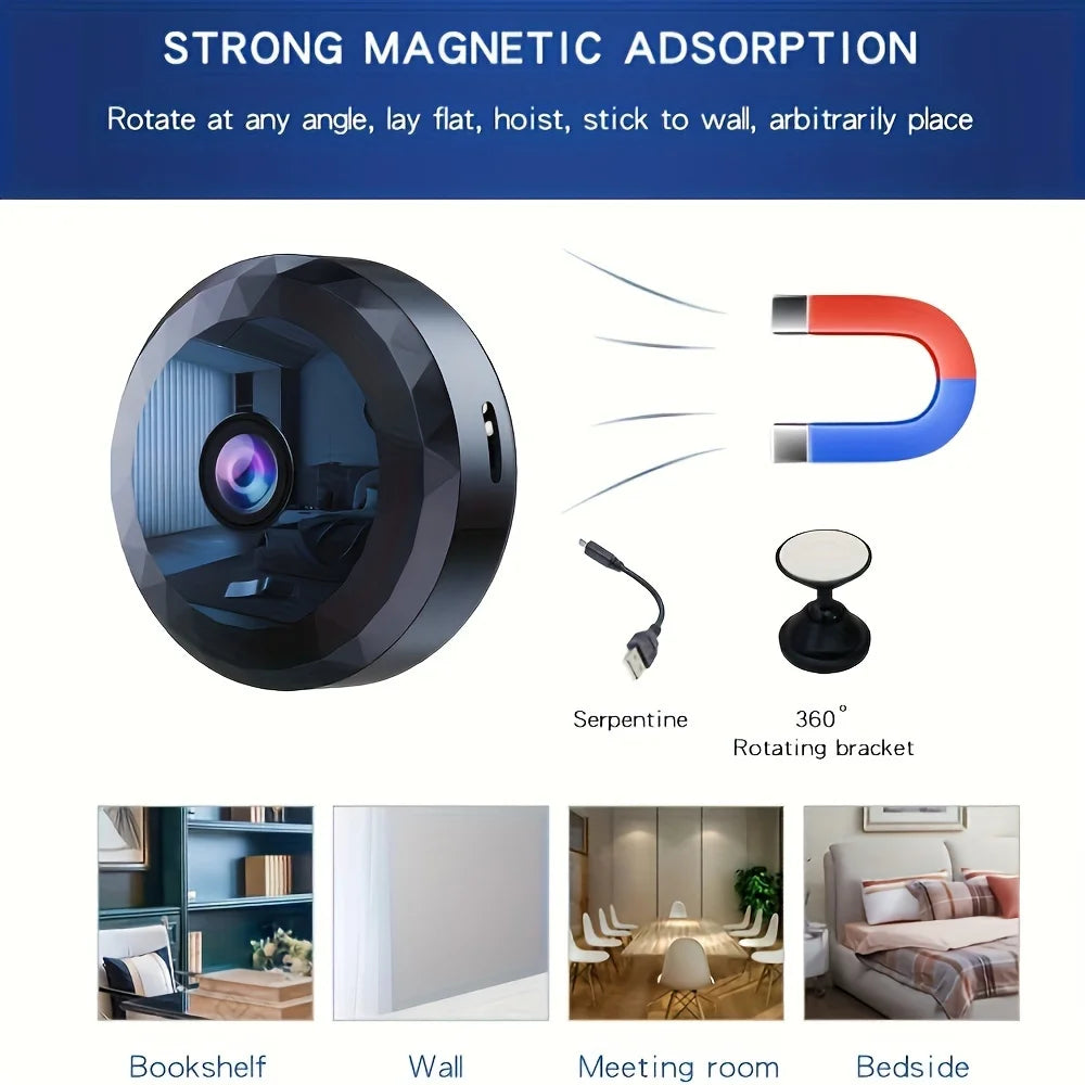Wireless Mini WiFi Security Camera with Night Vision Motion Detection Rechargeable Battery Easy to Mount & App-Controlled - YourGiftIdeasUK