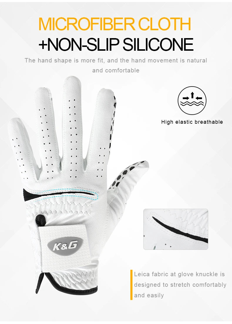 Pack 1 Person Golf Gloves Men's Left Hand Soft Breathable Pure Sheepskin Non-slip Pellet Golf Gloves Golf Men 22/23/24/25/26