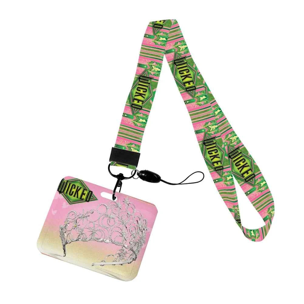 Wicked Glinda and Elphaba Women Lanyards ID Badge Holder Strap Work Card Bus Access Card Holder Keychains Accessories
