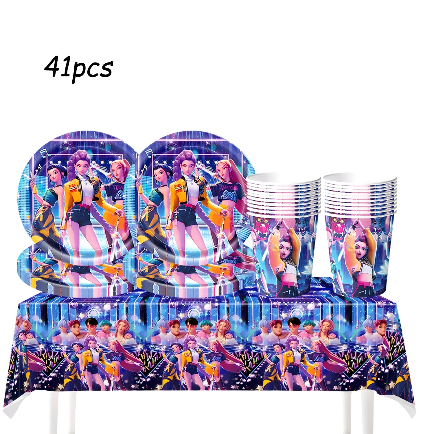 k pop demon hunters Theme Birthday Party Decorations Tableware Cup Plate  Gift bag paper Straw for Girls Baby Shower Supplies - YourGiftIdeasUK