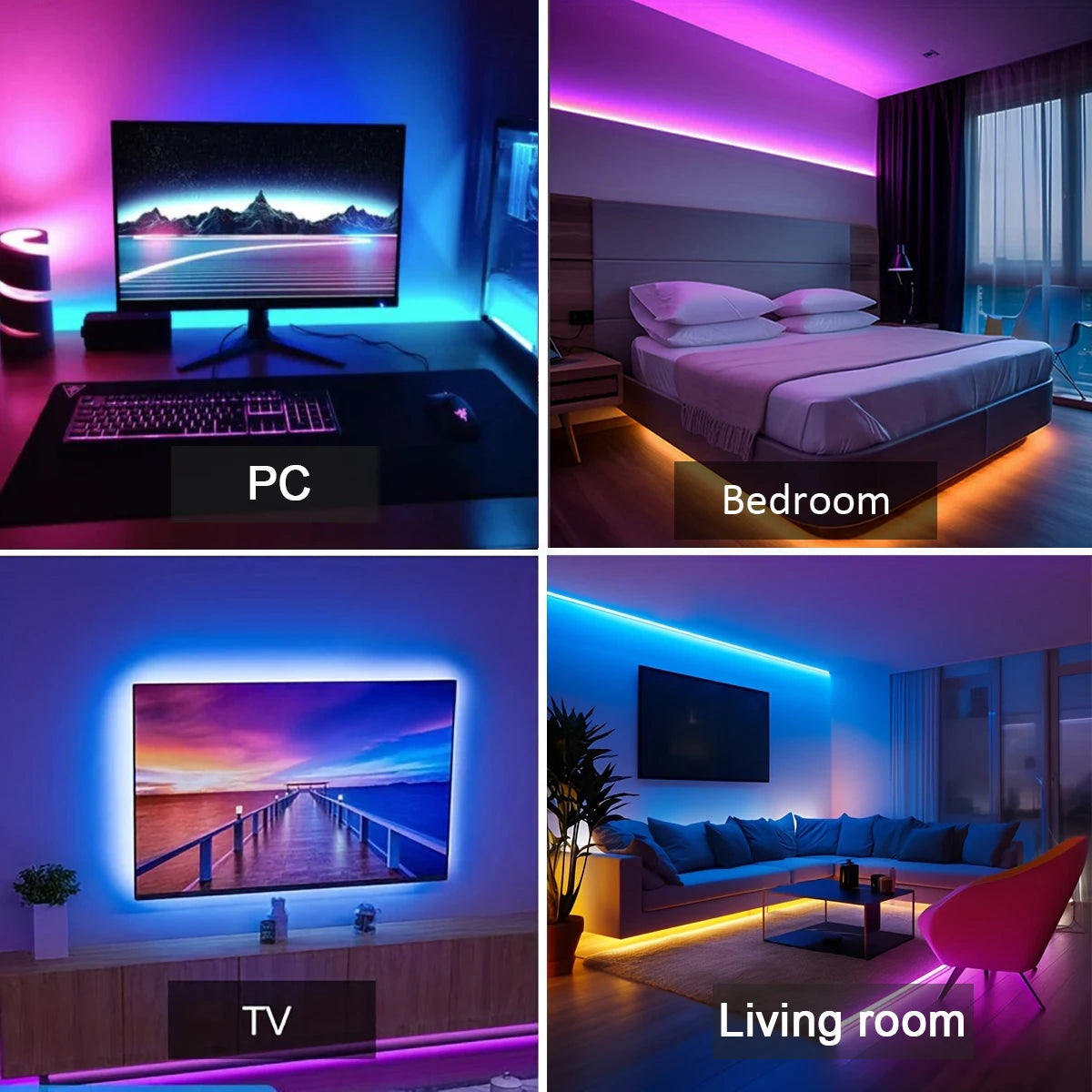 RGB Led Strip Lights 5m 10m 20m 30m Led Room Light with APP Control Flexible Ribbon Luces Led Tape for Room Bedroom Decoration - Your Gift Ideas