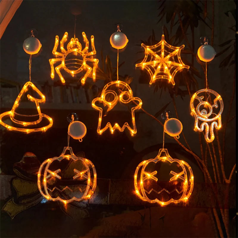 1pc 2025 New Orange Pumpkin Ghost Suction Cup - YourGiftIdeasUK