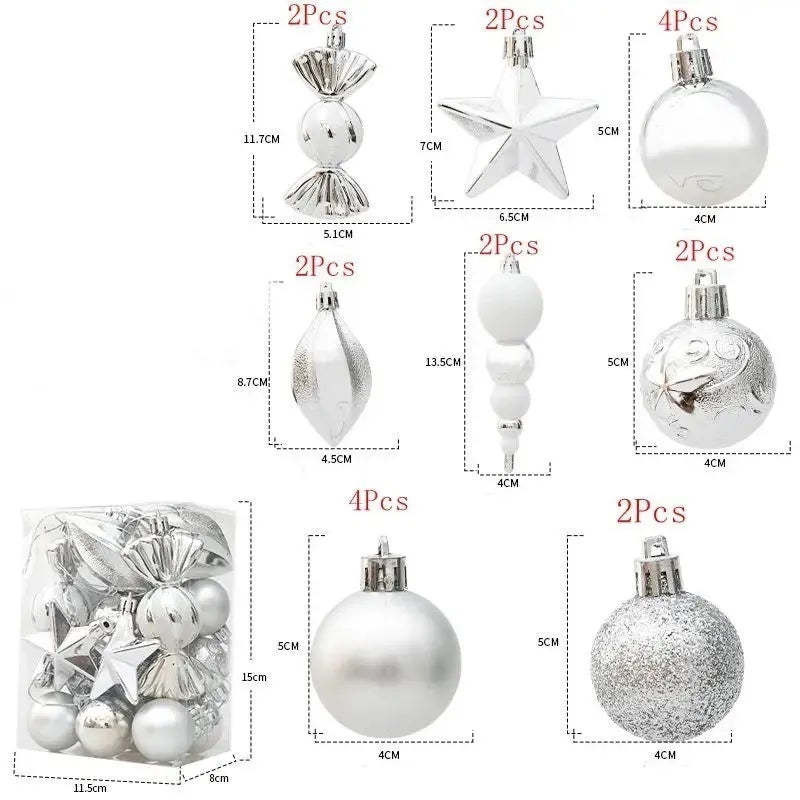 20/29pcs Christmas Ball Decoration Hanging Christmas Tree Pendant Ornaments For Home Gifts Accessories