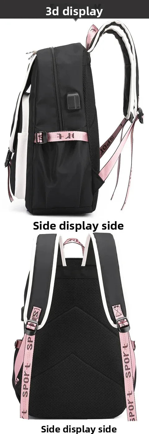 KPop Demon Hunters Student Backpack Single Shoulder Bag Casual Pencil Case Three Piece Set Oxford Cloth Unisex Backpack