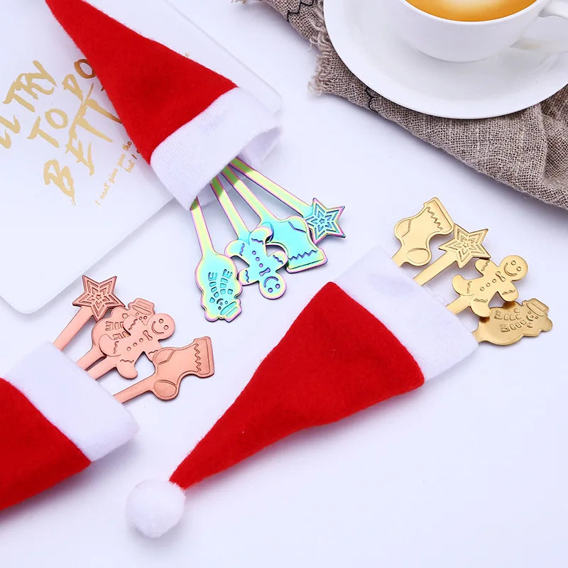 2025 Christmas Cutlery Holder Santa Claus Snowman Tableware Decoration Home Party Supplies Christmas Hat Deco Gift Bags Ornament - YourGiftIdeasUK