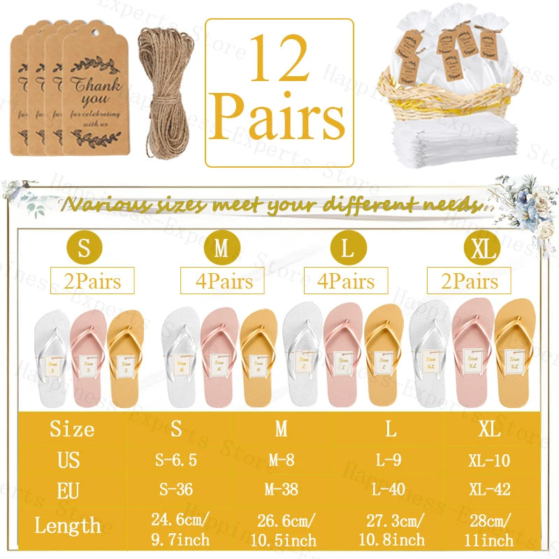 10-72Pairs Flip Flops for Wedding Guests Sandals Slippers with Cards  Bags Woman Men Wedding Favors Hen Beach Pool Party