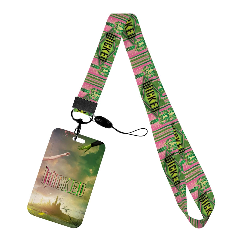 Wicked Glinda and Elphaba Women Lanyards ID Badge Holder Strap Work Card Bus Access Card Holder Keychains Accessories - YourGiftIdeasUK