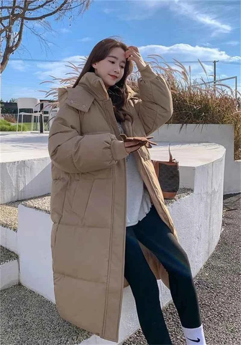 2024 New Winter Women Jacket Warm Parkas Female Thicken Puffer Coat Cotton Padded Parka Long Hooded Outwear Loose Women Snow Jac