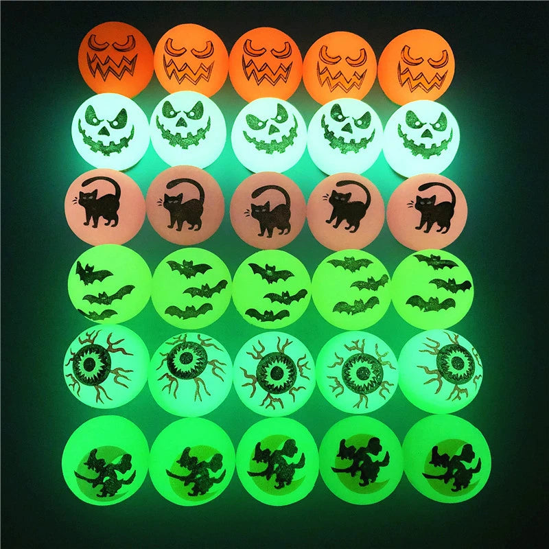 100-10Pcs Halloween Glow in The Dark Bouncing Balls - YourGiftIdeasUK