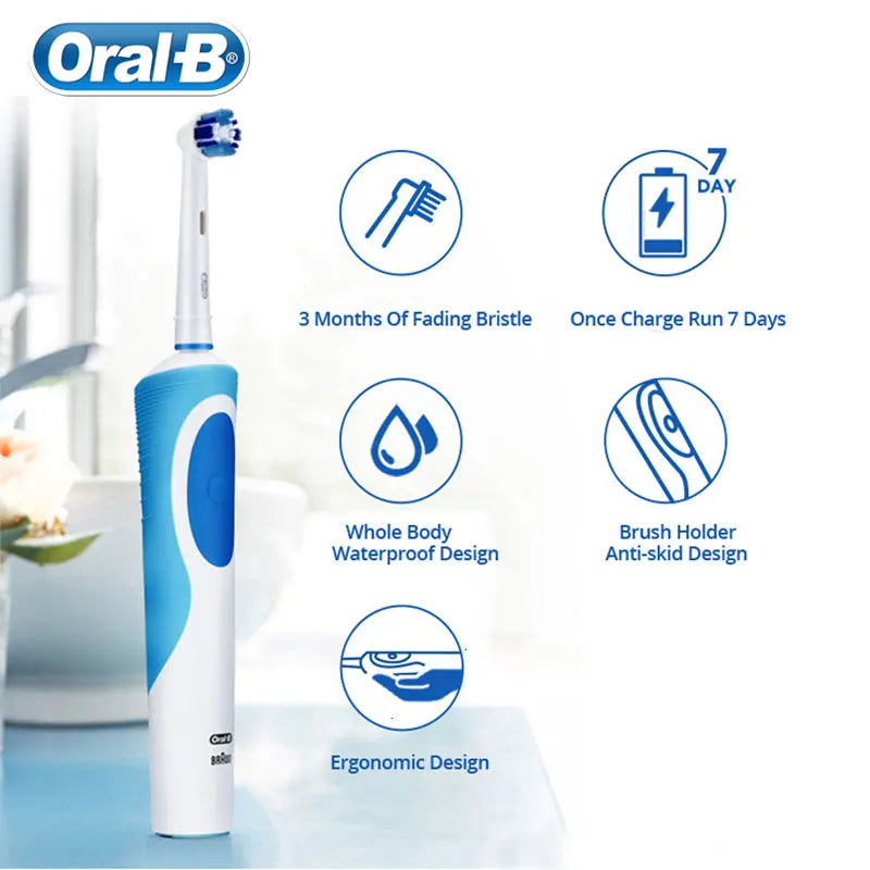 Oral B Electric Toothbrush Adult Rotation Clean Teeth Charging Tooth Brush 3D Whiten Teeth Oral Care Brush With Gift Brush Heads - Your Gift Ideas