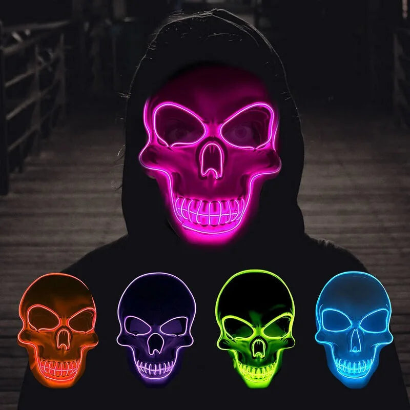 Halloween Horror Skull Mask LED Cold Light Mask - YourGiftIdeasUK