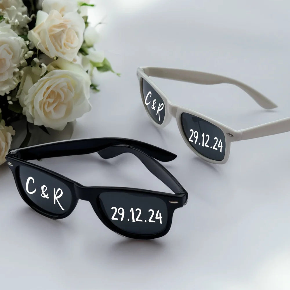 5/10 Pcs Personalized Wedding Sunglasses Bride Bridal Bridesmaid Gift Glasses Custom Couple's Name Bachelorette Party Decor