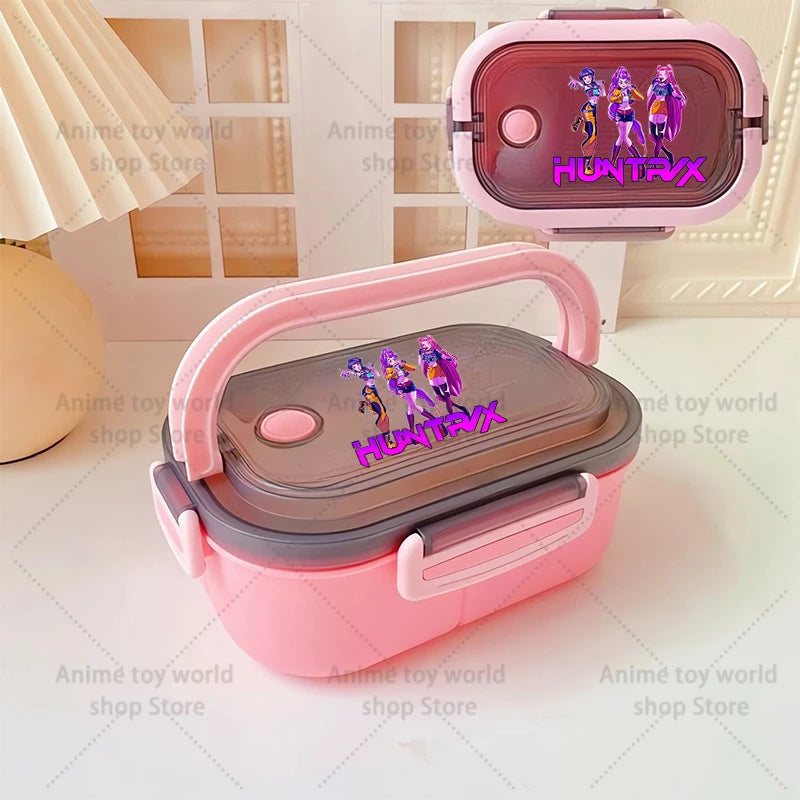 KPop Demon Hunters Portable Bento Lunch Boxs Girl Boy Compartment Fruit Food Boxs Microwave Lunch Box Picnic Fresh Box Gift - YourGiftIdeasUK