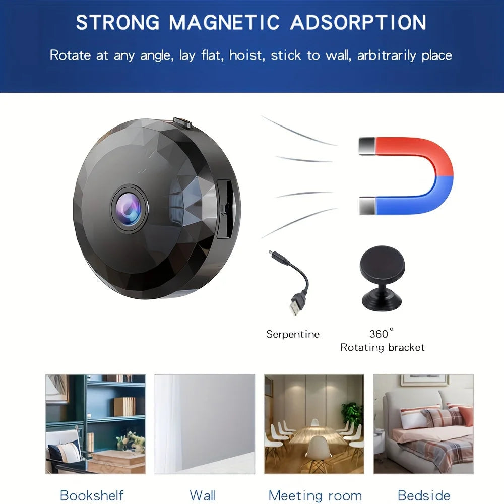 Wireless Mini WiFi Security Camera with Night Vision Motion Detection Rechargeable Battery Easy to Mount & App-Controlled - YourGiftIdeasUK