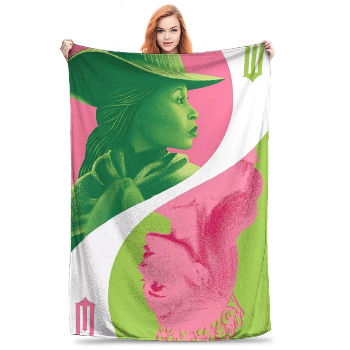 Wicked Elphaba & Glinda Tonal Blanket Magic Movie Flannel Throw Blankets Bedspreads Printed Soft Warm Multifunction Quilt - YourGiftIdeasUK