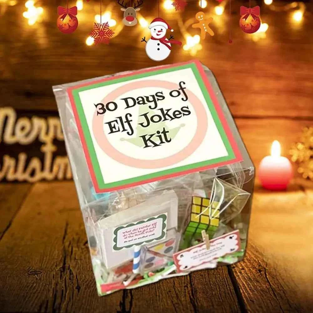 Elf Activities Elf Kit 24/30 Days of Christmas Elf Pranks Plastics Christmas Countdown Set Best Funny Elf Kit 24/30 Days Home
