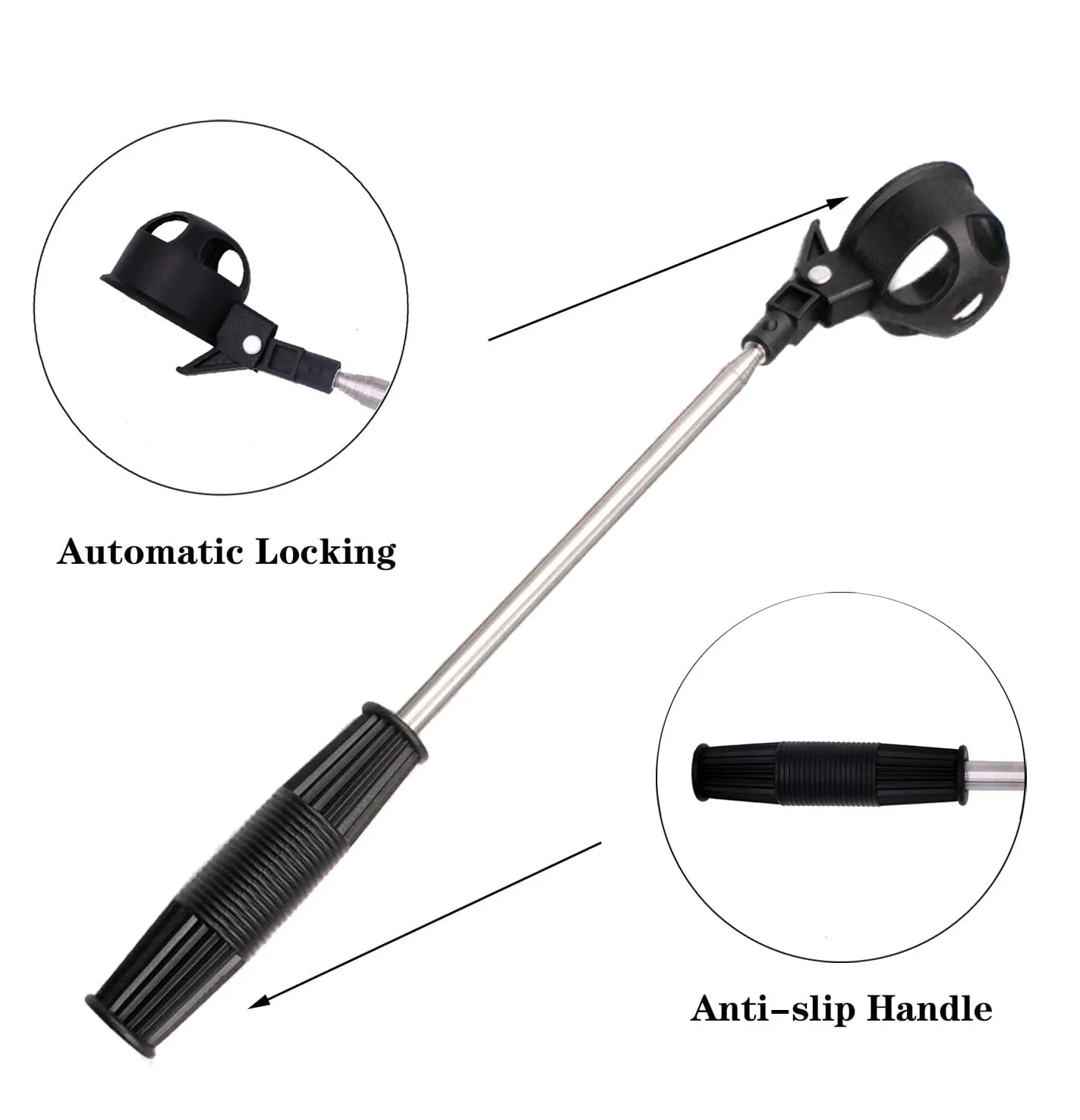 Telescopic Golf Ball Retriever, Portable with Automatic Locking Scoop