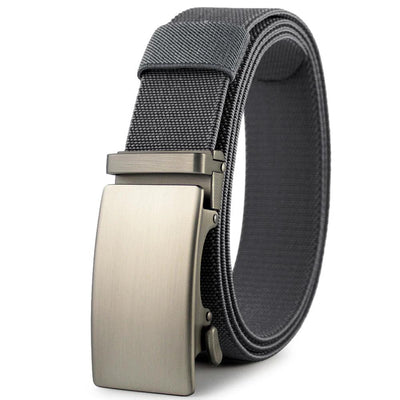 New Golf Sports Elastic Belt Metal Automatic Buckle Tough Stretch Nylon Men's Military Tactical Belt 115-150CM Big Size Belts - Your Gift Ideas