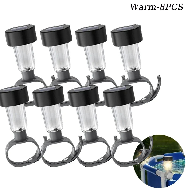 1/2/4/6/8/10PCS Solar Pool Light Frame on the ground for swimming pool outdoor pool fence decorative accessories Waterproof LED