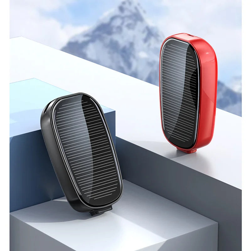 Solar Mini Power Bank Key Ring Portable Charger Compact Outdoor Camping External Battery Emergent Phone Powerbank 1200mAh 2025