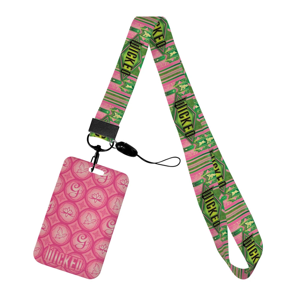Wicked Glinda and Elphaba Women Lanyards ID Badge Holder Strap Work Card Bus Access Card Holder Keychains Accessories - YourGiftIdeasUK