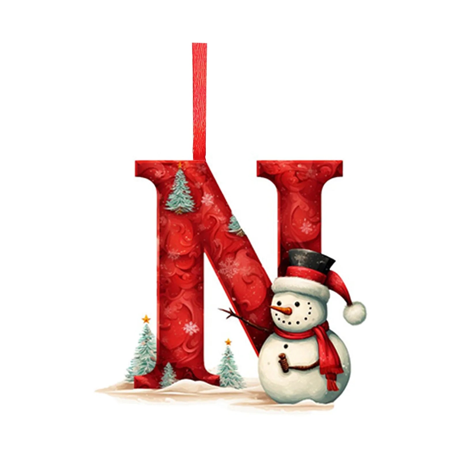 New Christmas Tree Decoration 2D Letter Pendant Acrylic 26 Letter Pendant Hanging Christmas Tree Ornament Accessories navidad - YourGiftIdeasUK