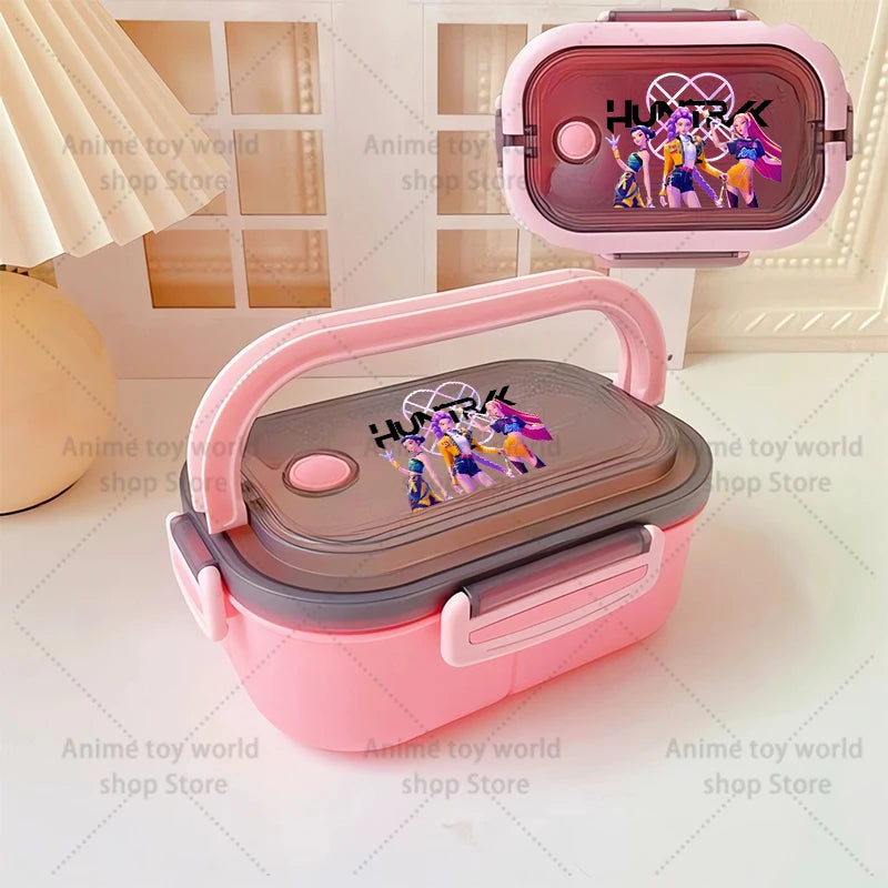KPop Demon Hunters Portable Bento Lunch Boxs Girl Boy Compartment Fruit Food Boxs Microwave Lunch Box Picnic Fresh Box Gift - YourGiftIdeasUK