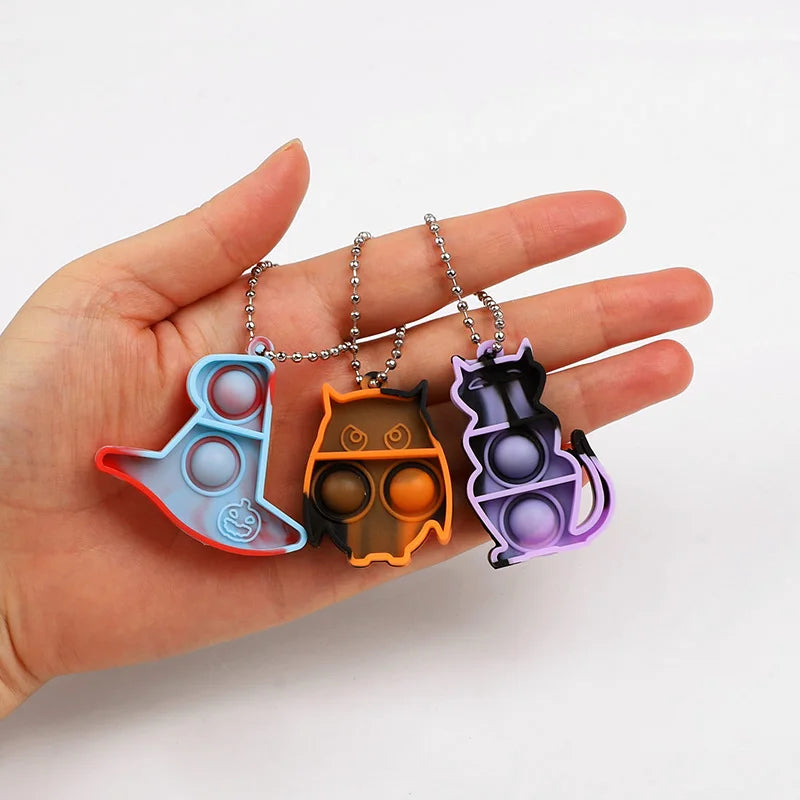10-20-30Pcs Halloween Mini Pop Keychain Fidget Toys - YourGiftIdeasUK