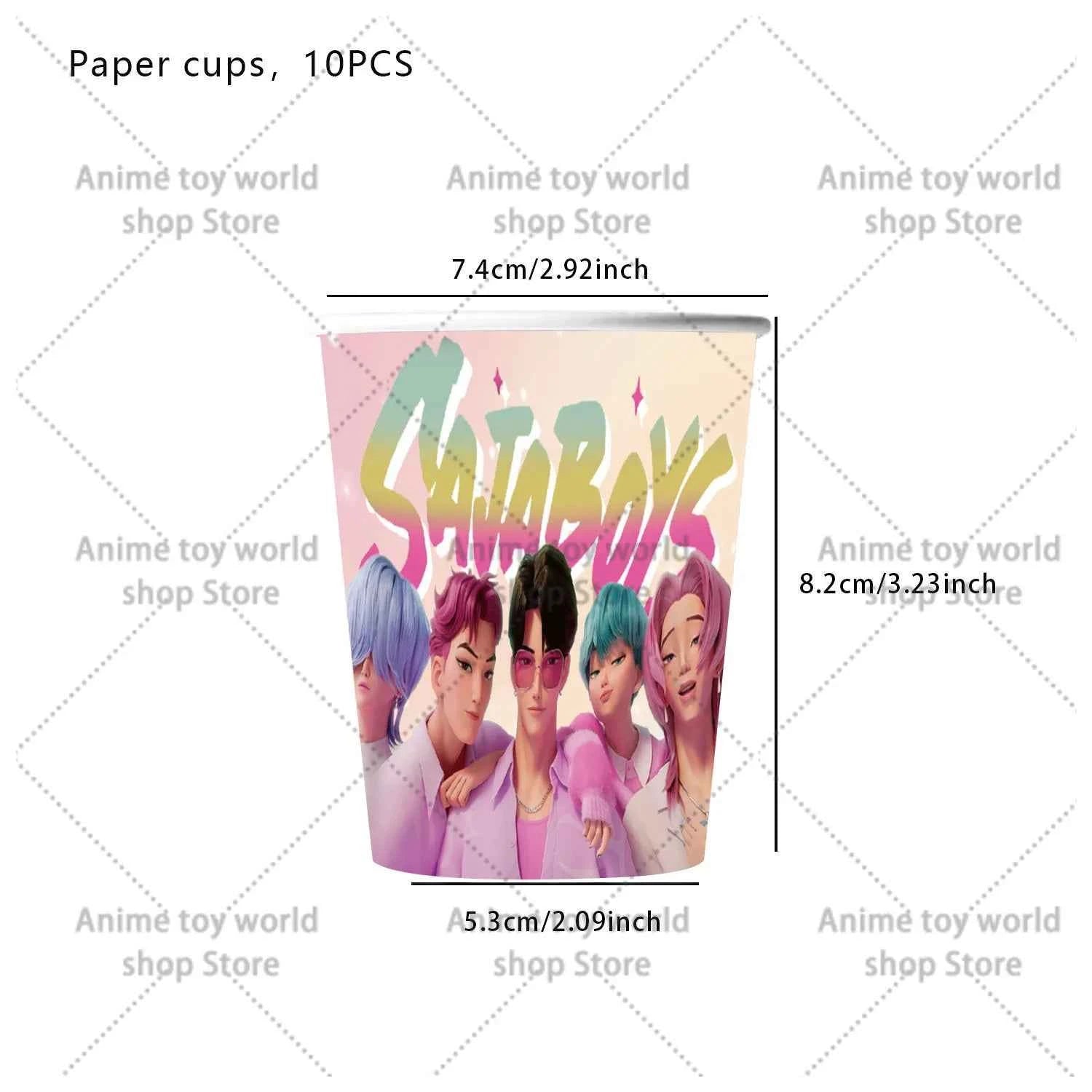 Birthday Decoration Set K Pop Demon Hunters Birthday Tablecloth Cup Plate Baby Shower Party Favors Kids Party Supplies Gift