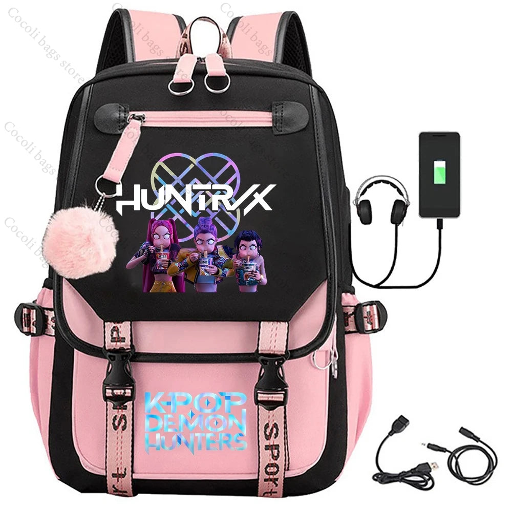 2025 KPop Demon Hunters Print Backpack Large Capacity School Bag Student Bag School Backpack Girls' School Backpack