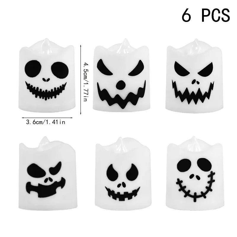 6pcs Halloween Led Ghost Pumpkin Candle Light - YourGiftIdeasUK