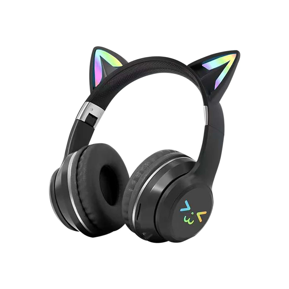 RGB Cat Ear Wireless Headphones Glow with Microphone Stereo Music Sport Headset Gaming Headphones For Kids Girls Gifts - YourGiftIdeasUK