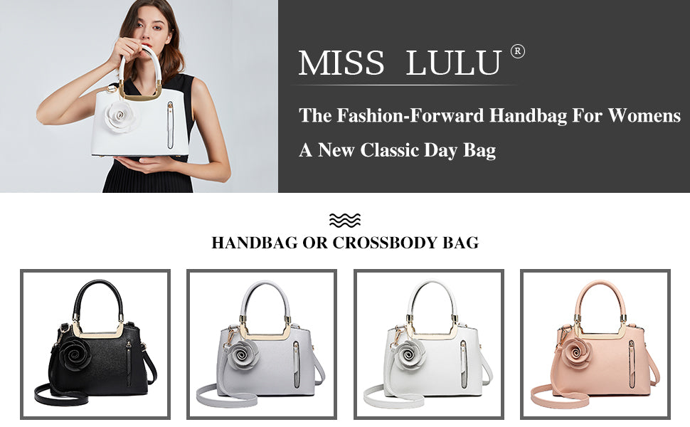 Miss Lulu Handbags for Women Ladies Shoulder Bags Fashion PU Leather Crossbody Top Handle Bag
