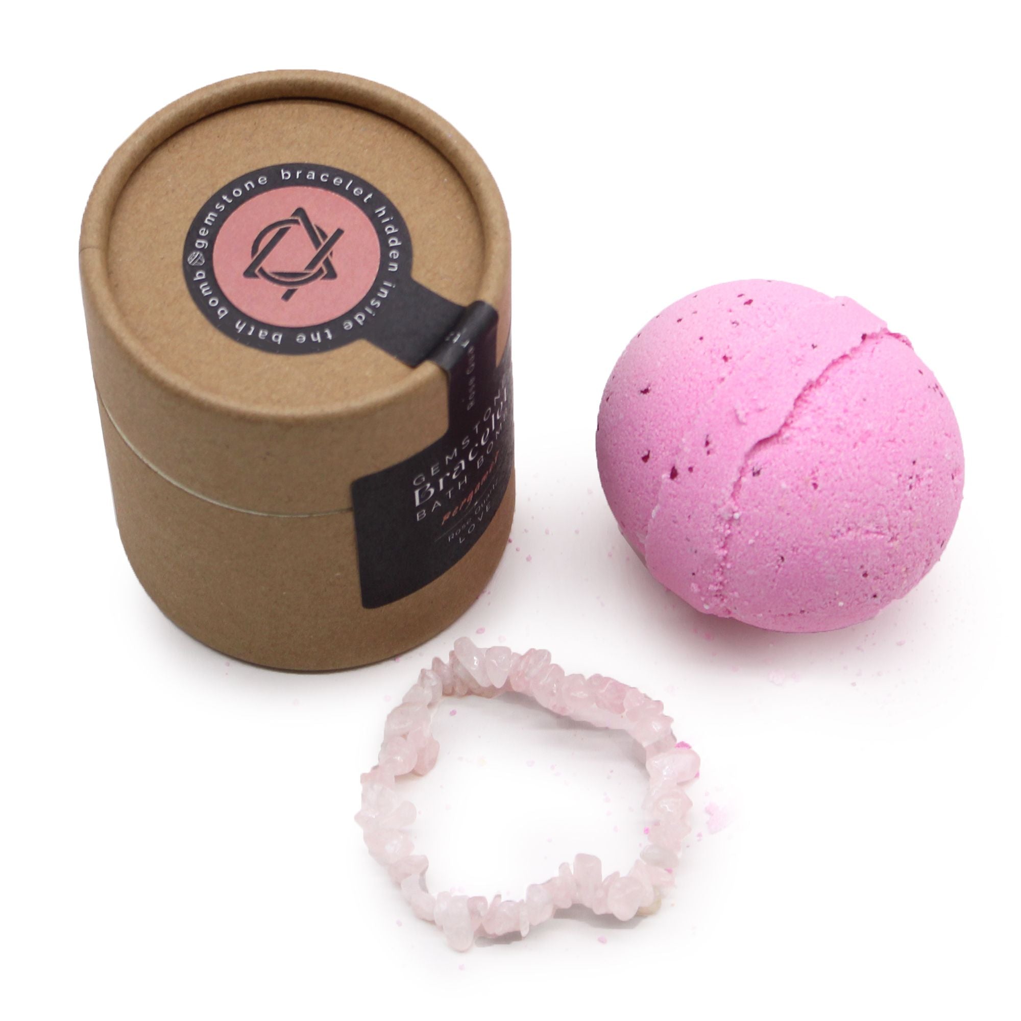 Rose Quartz Gem Bracelet Bath Bomb - YourGiftIdeasUK