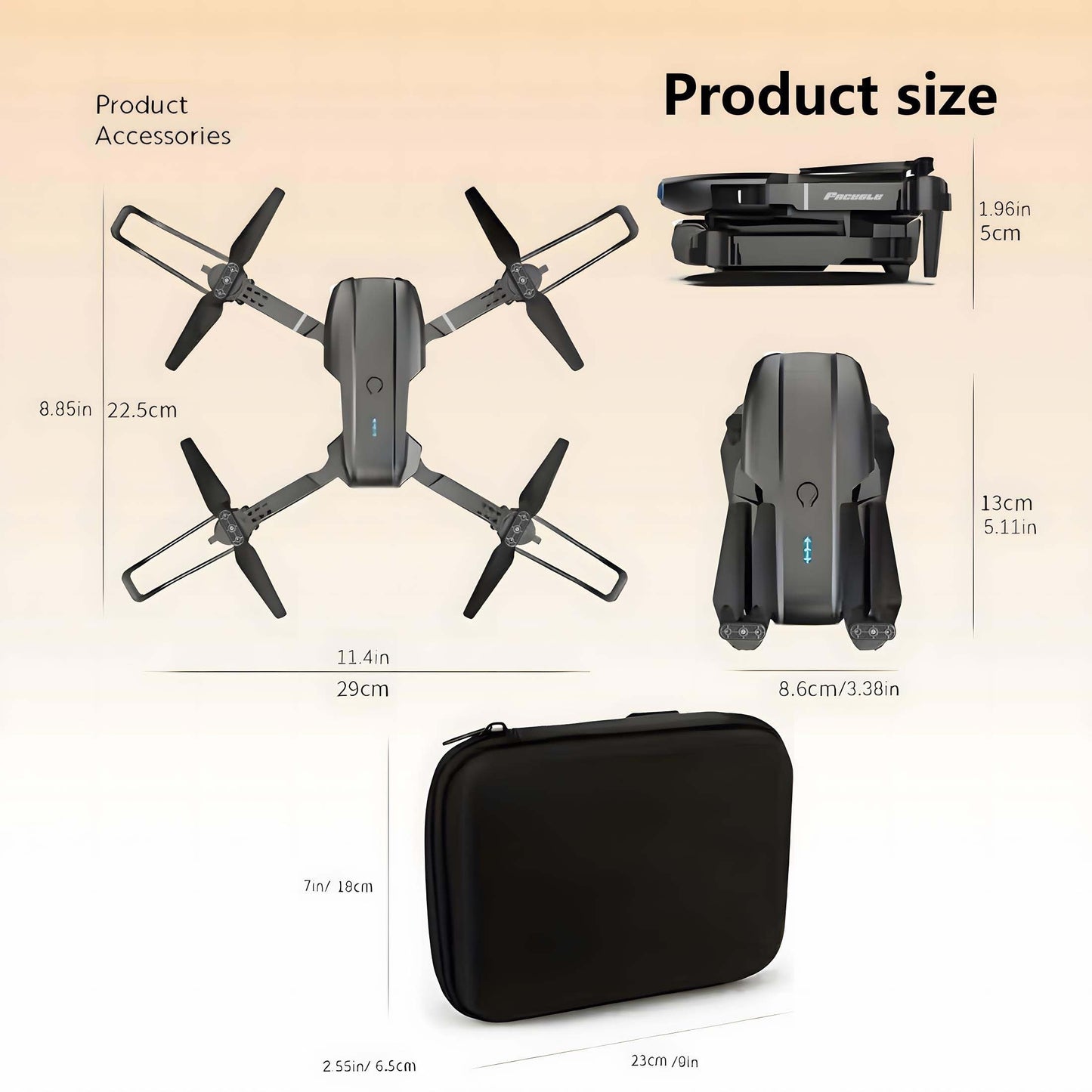 FACEGLE E99 Dual Camera Drone with Dual Batteries - WiFi Enabled, Foldable Remote Control, Perfect for Beginners & Gifts, Indoor/Outdoor Use