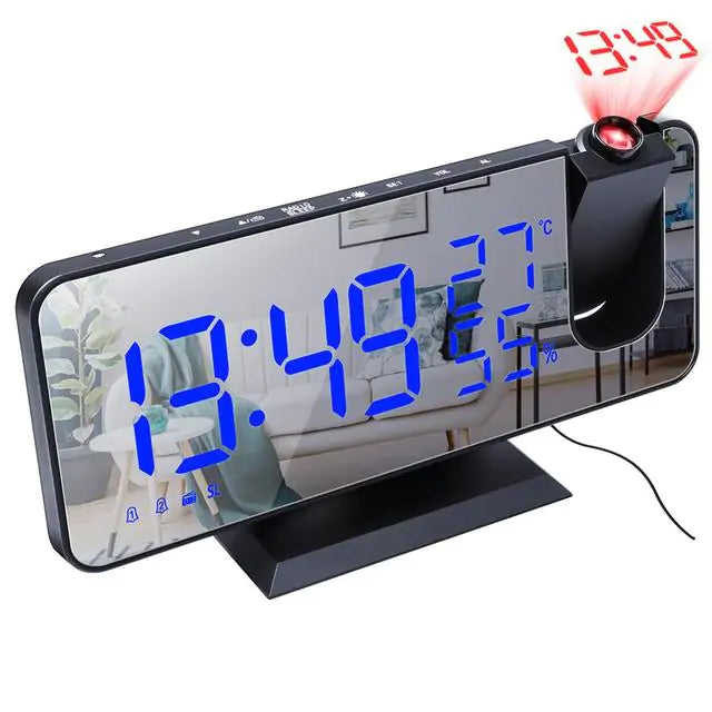 LED Digital Projection Alarm Clock Watch