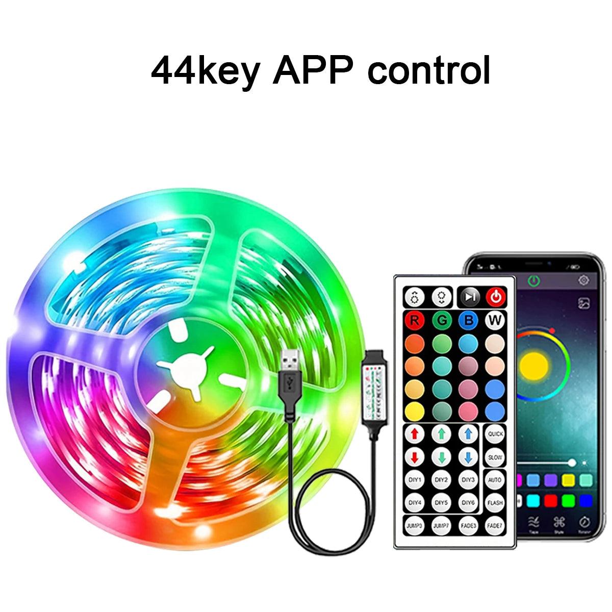 RGB Led Strip Lights 5m 10m 20m 30m Led Room Light with APP Control Flexible Ribbon Luces Led Tape for Room Bedroom Decoration - Your Gift Ideas
